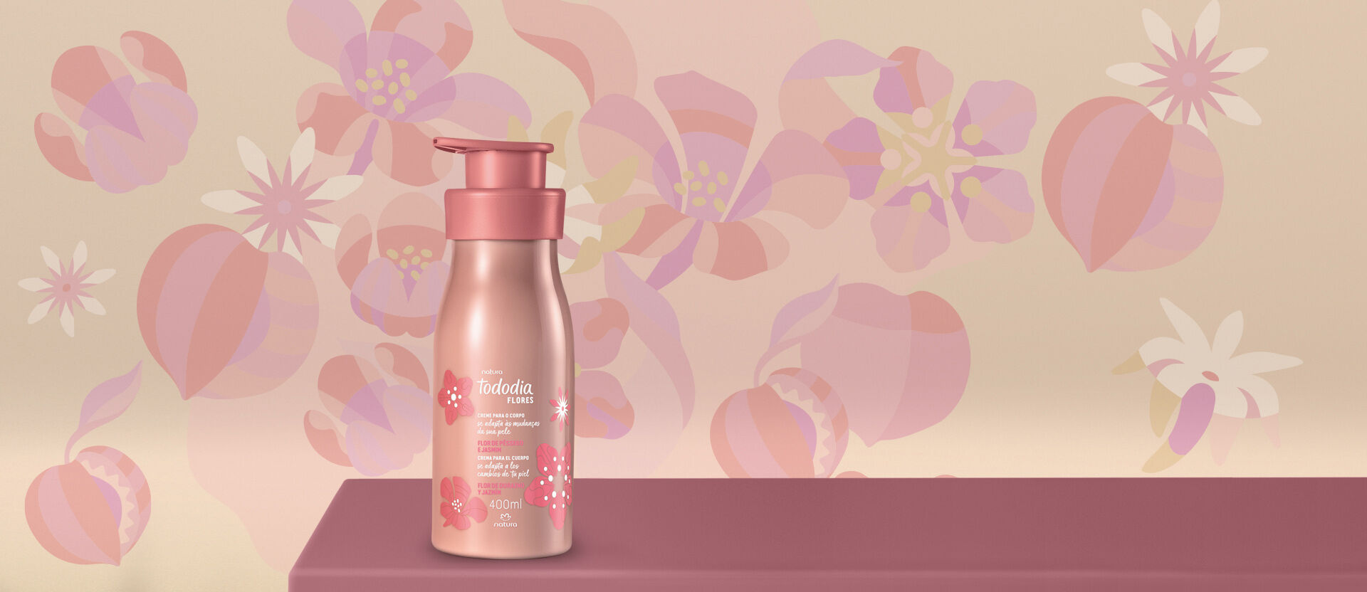 Creme Desodorante Nutritivo para o Corpo Tododia Flor de Pêssego e Jasmim