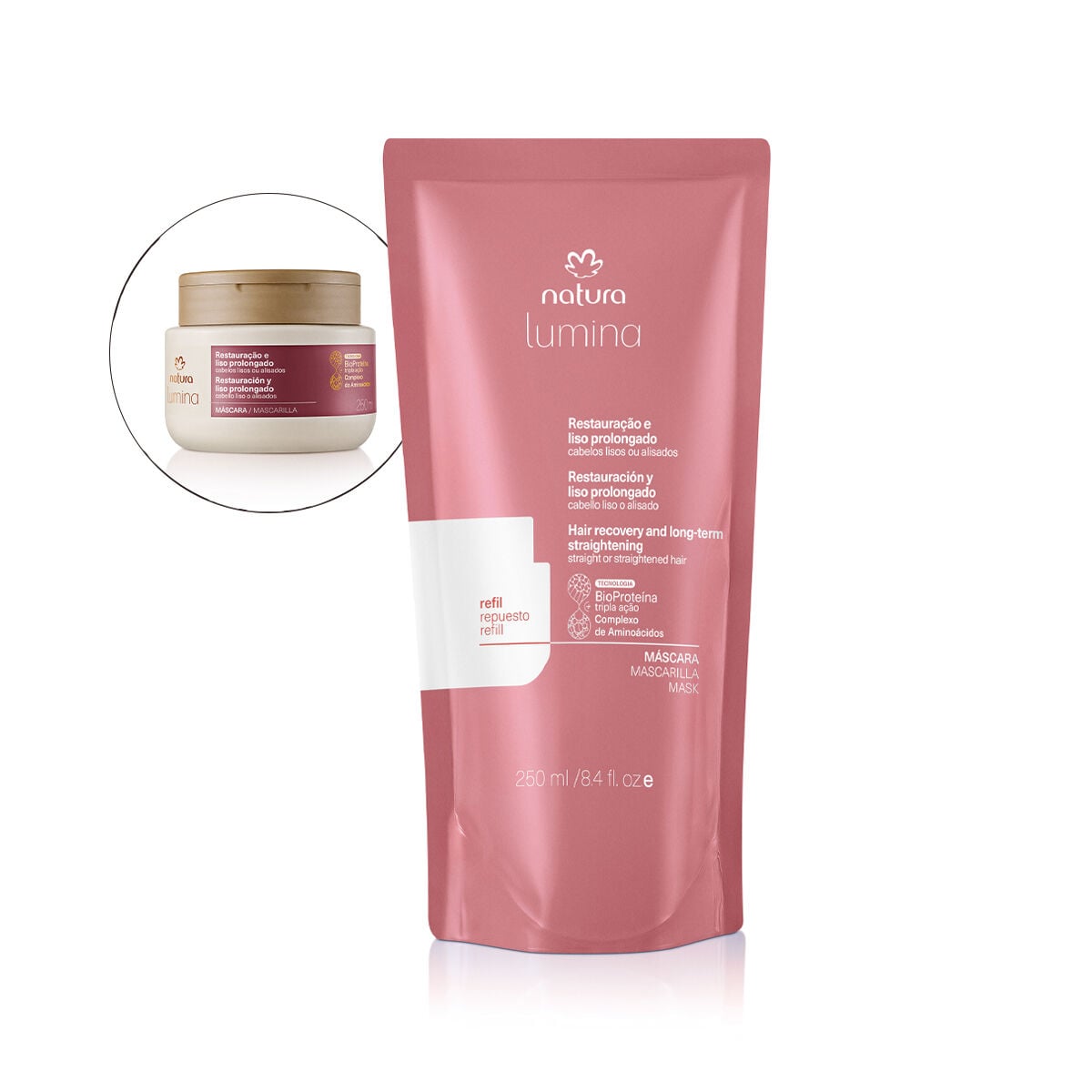 Refil Máscara Lumina Restauradora para Restauracao e Liso Prolongado 250 Ml