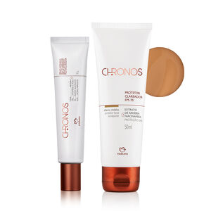 Kit Sérum e Protetor Multiclareador FPS 70 Chronos Derma (2 produtos)