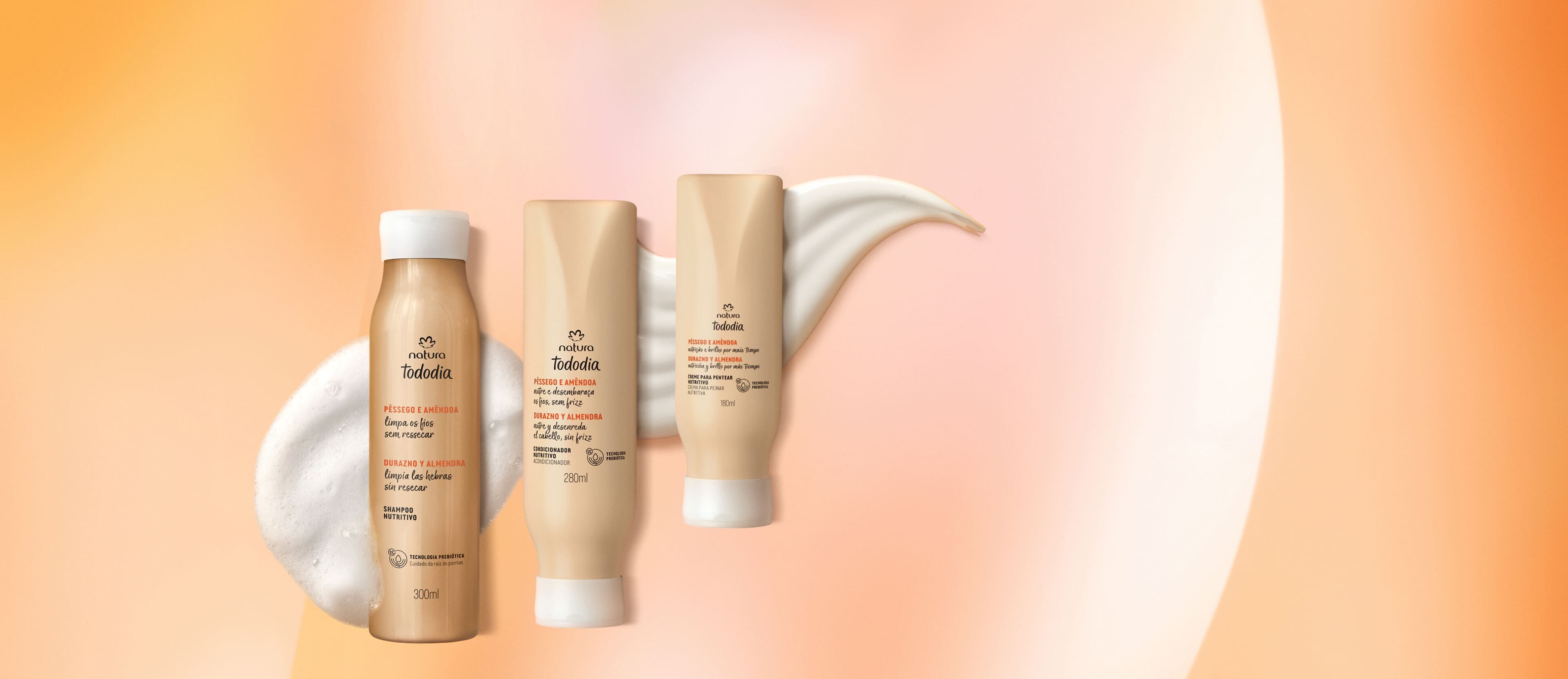 Kit Nutritivo Tododia Pêssego e Amêndoa (3 produtos)