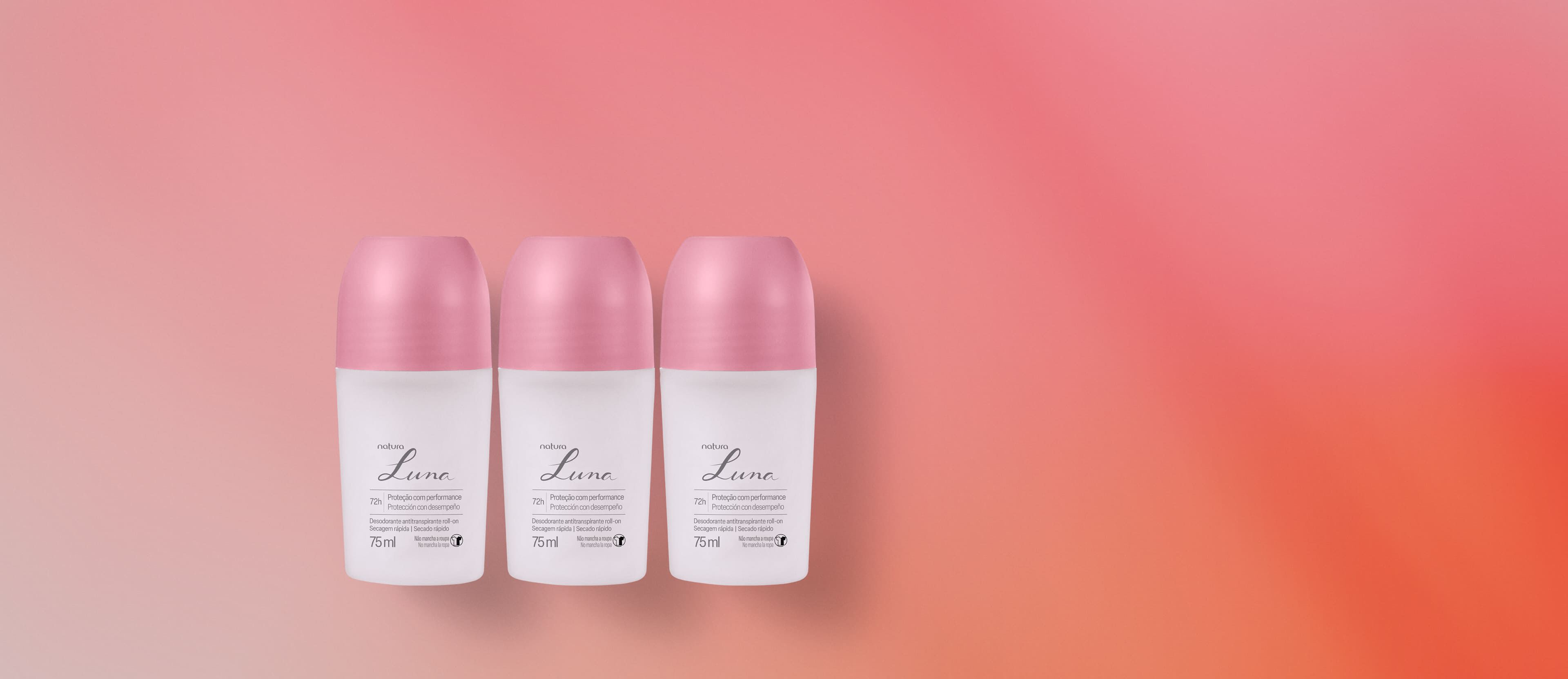 Kit Desodorante Antitranspirante Roll-on Luna (3 unidades)