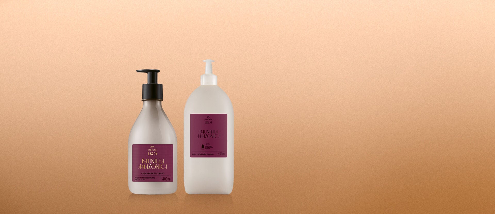 Kit Ekos Creme Hidratante Corporal Baunilha Amazônica com Refil
