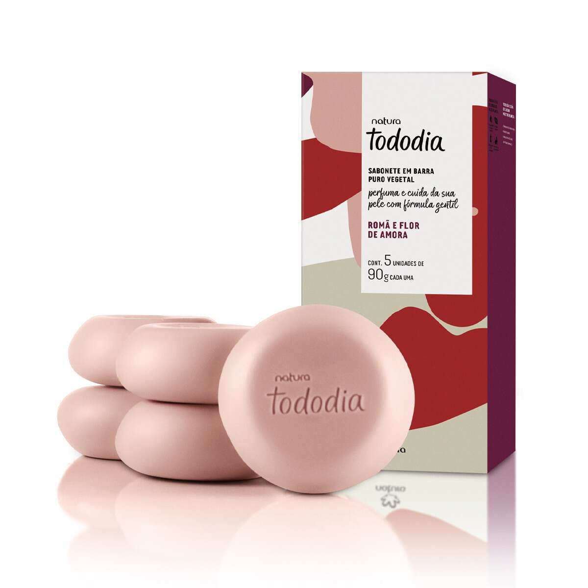 Sabonete em Barra Puro Vegetal Tododia Romã e Flor de Amora 5 un de 90 g