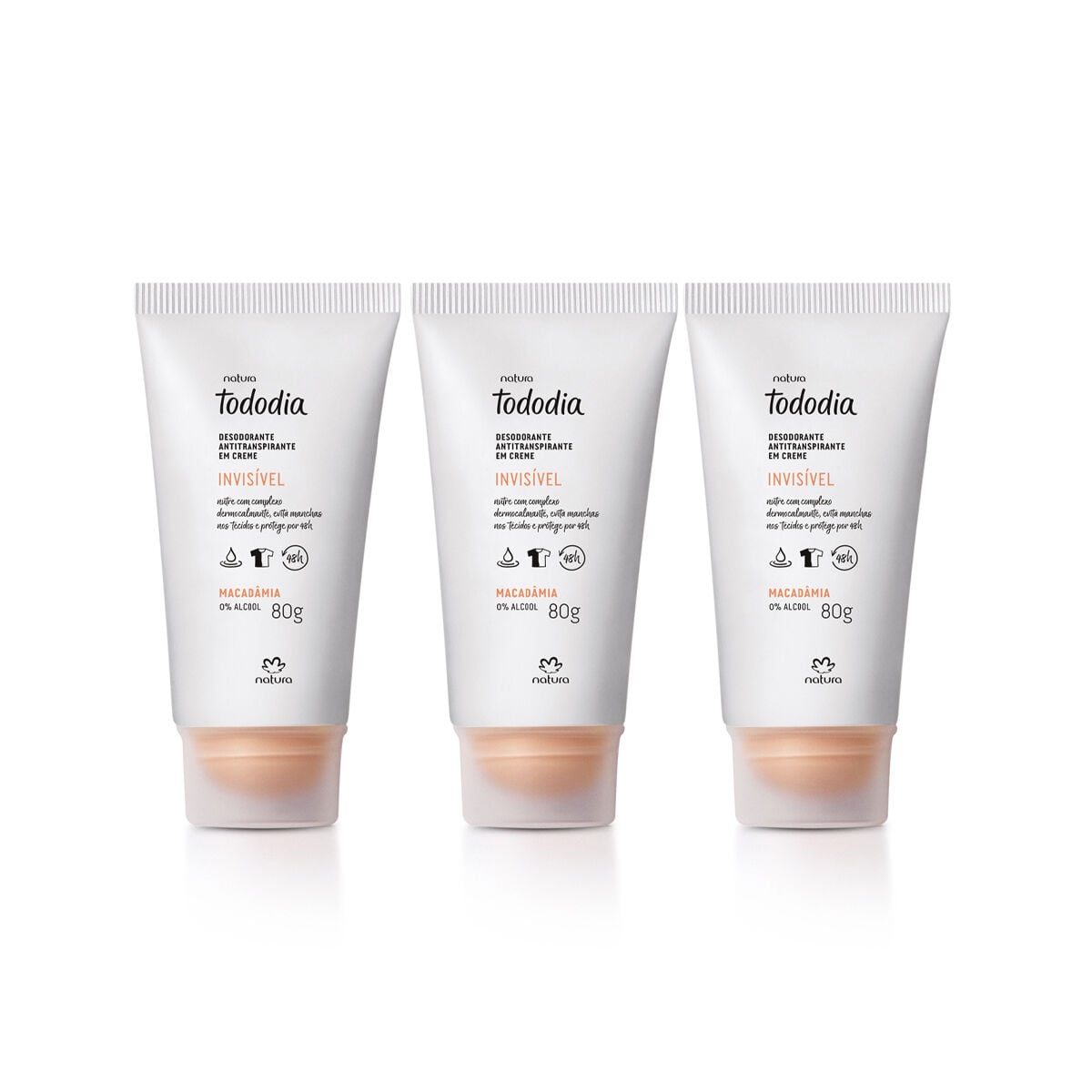 Kit Desodorante Antitranspirante em Creme Tododia Macadamia 3 un de 80 G