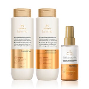 Kit Lumina Nutrição e Nanoprecisão Shampoo, Condicionador e Óleo Bifásico