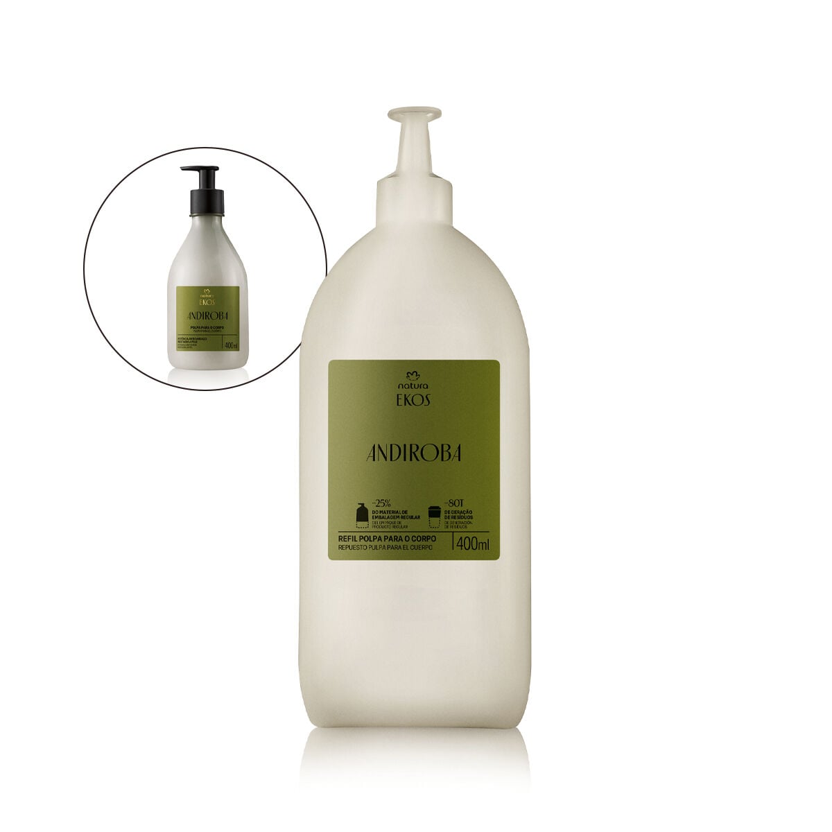 Refil Polpa Desodorante Hidratante para O Corpo Ekos Andiroba 400 Ml