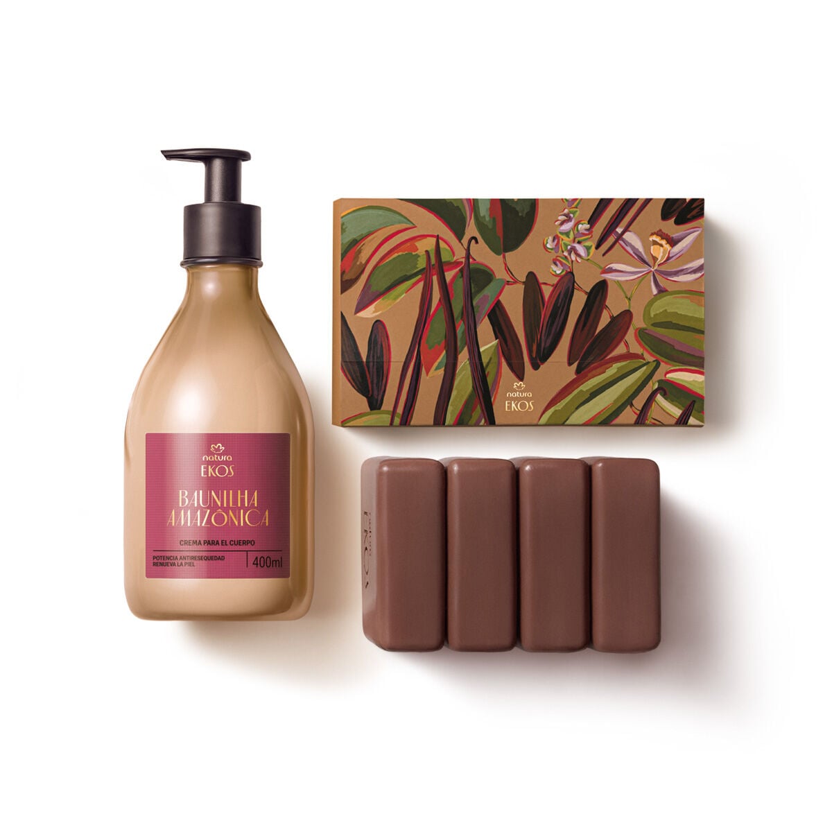 Kit Ekos Creme Hidratante Corporal e Sabonete em Barra Baunilha Amazonica 2 Produtos