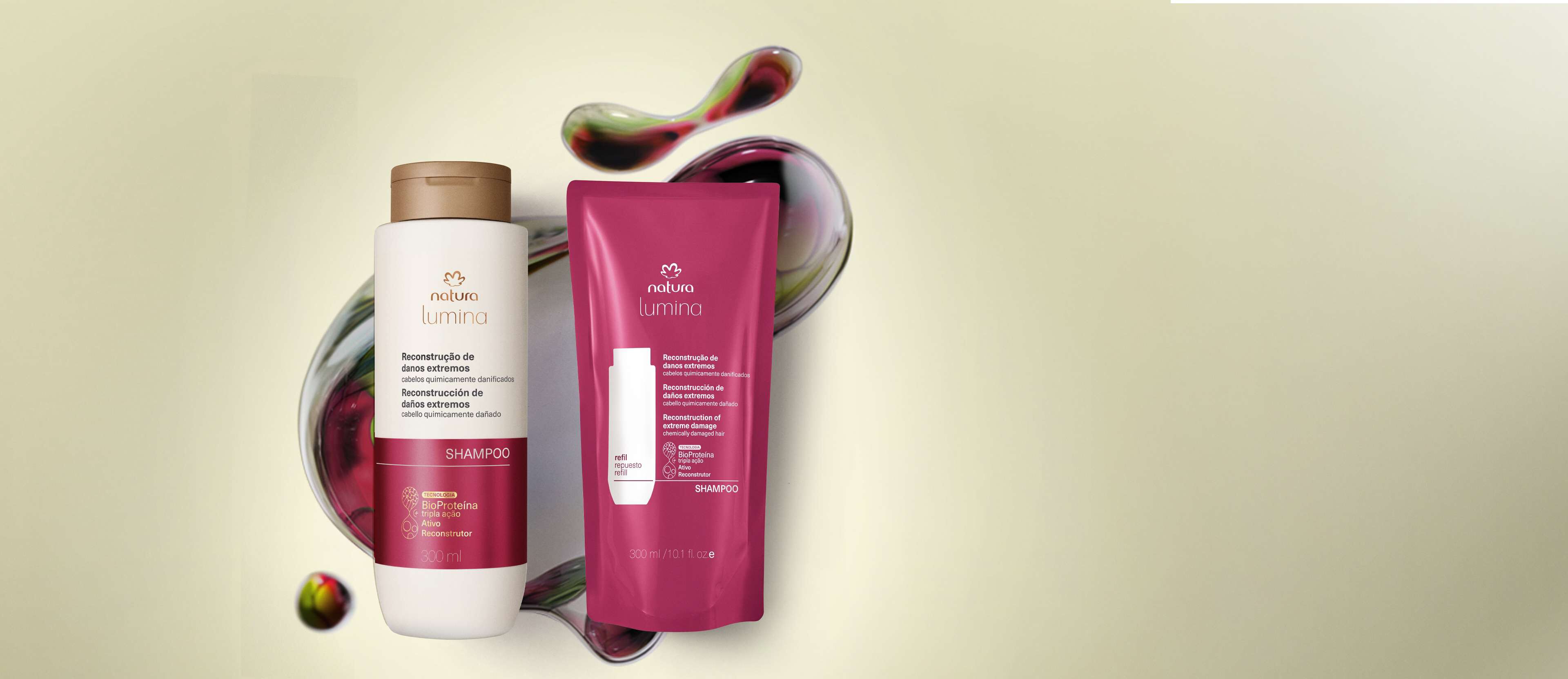 Kit Shampoo Reestruturante Lumina para Reconstrução de Danos Extremos (2 produtos)