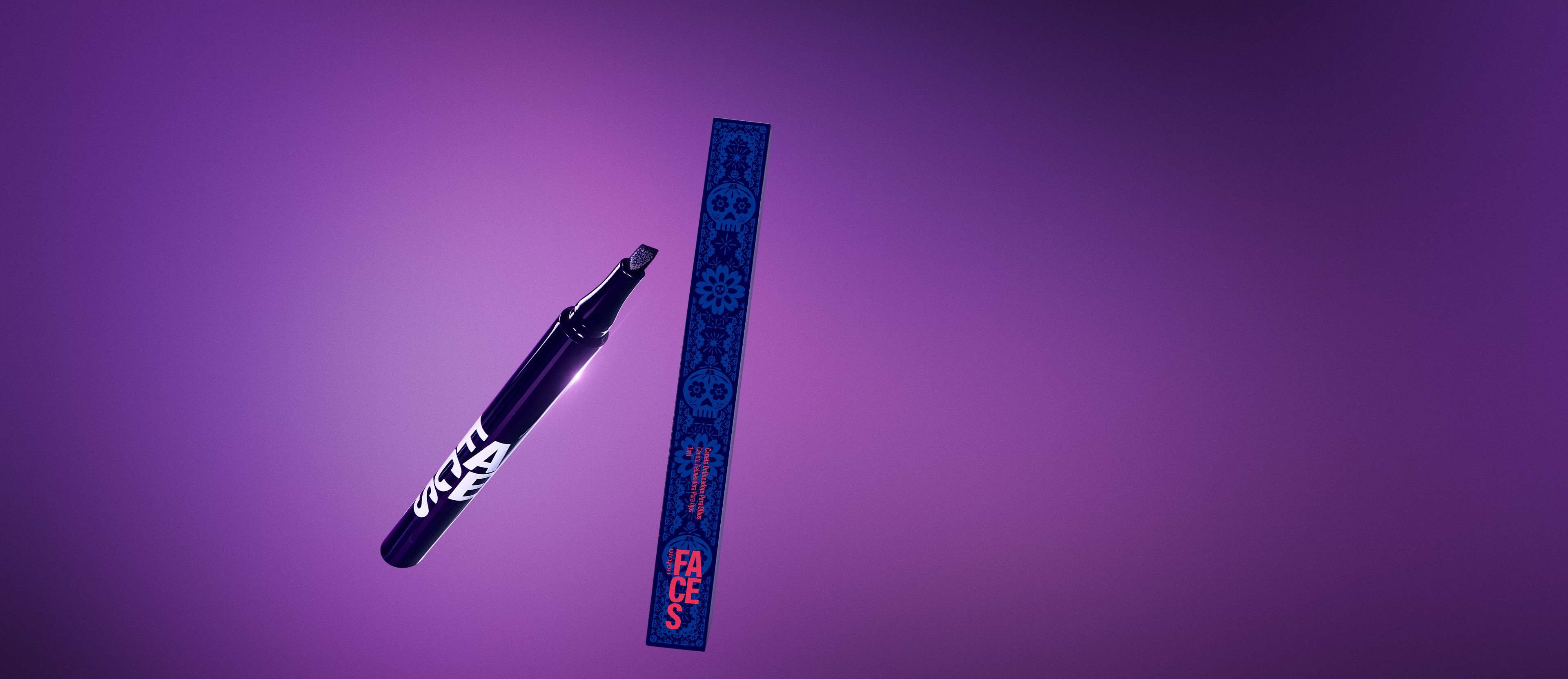 Caneta Delineadora para Olhos Preta Faces