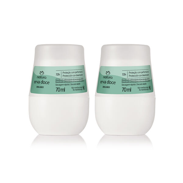 Kit Desodorante Antitranspirante Roll-on Erva Doce (2 unidades)