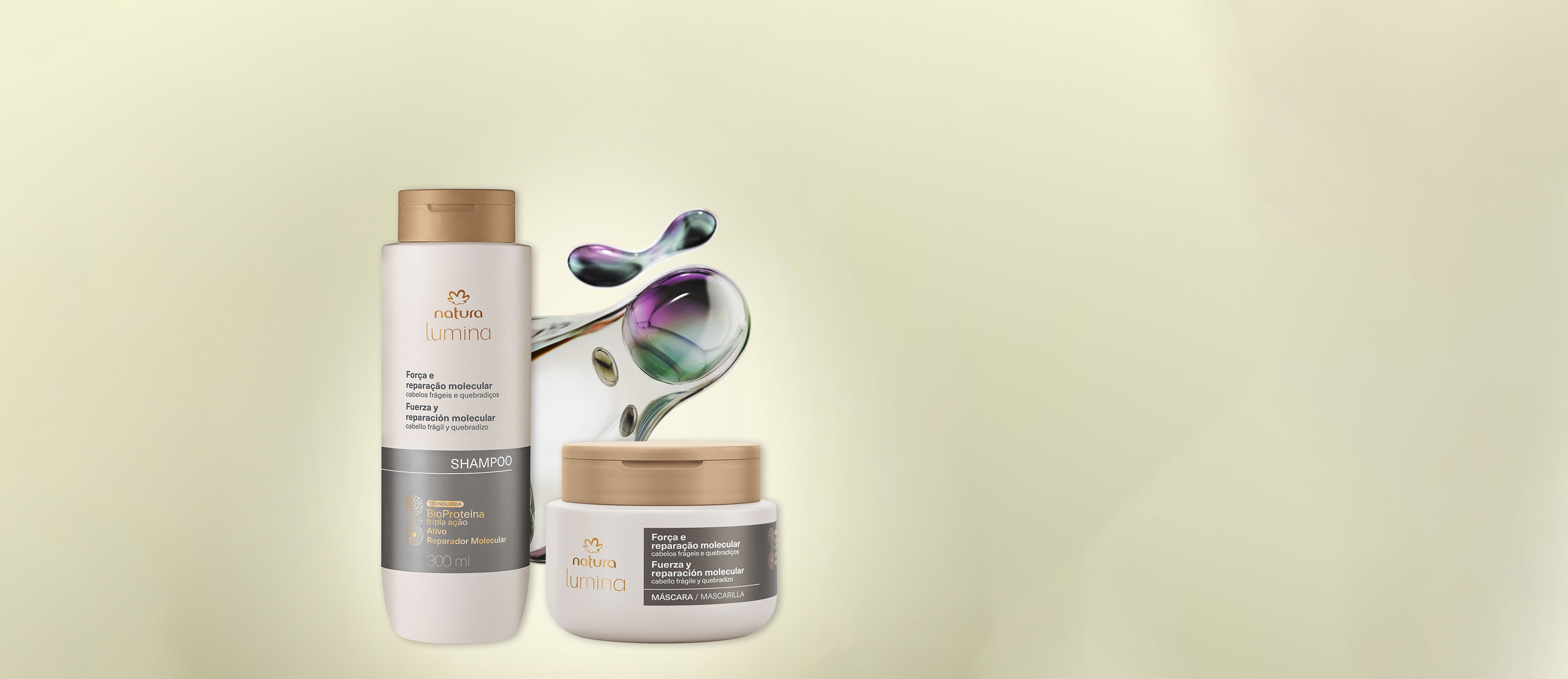 Kit Lumina Força e Reparação Molecular Shampoo e Máscara