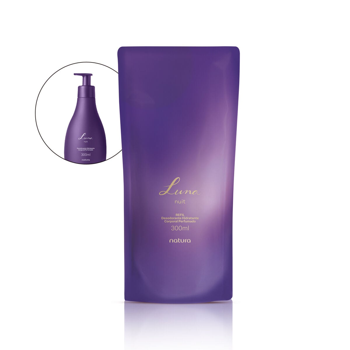 Refil Desodorante Hidratante Corporal Luna Nuit 300 Ml