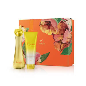 Kit Deo Colônia Feminino Kriska Flores + Sabonete Líquido para o Corpo com Partículas Iluminadoras Kriska Flores + Caixa Especial 3 produtos
  