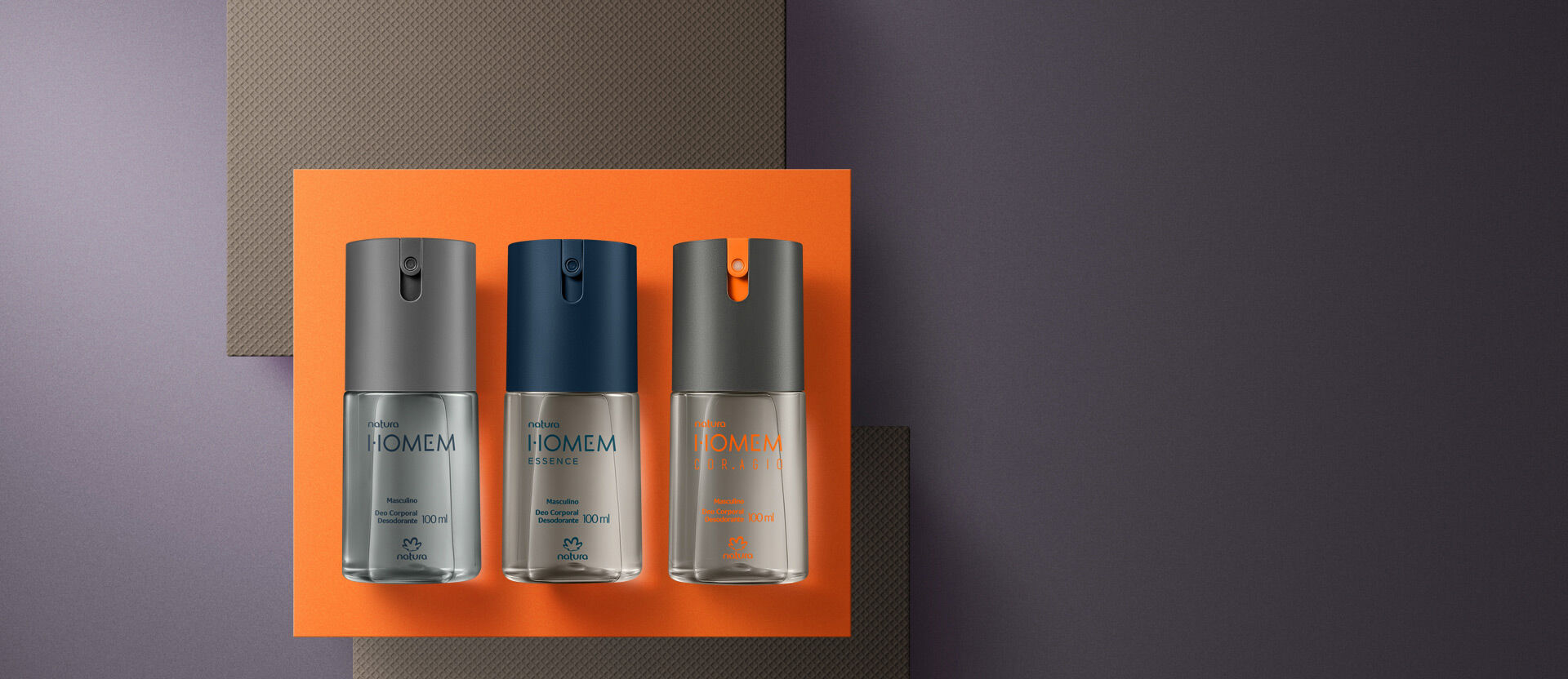 Kit Desodorante Corporal Natura Homem Clássico, Cor.Agio e Essence