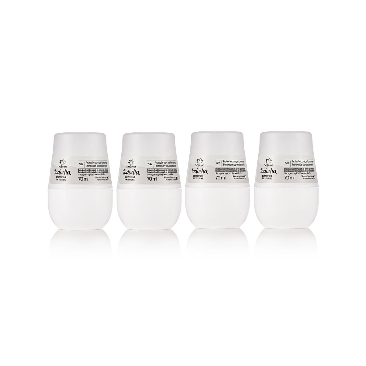 Kit Desodorantes Roll-on Tododia Sem Perfume 4 produtos de 70 ml
