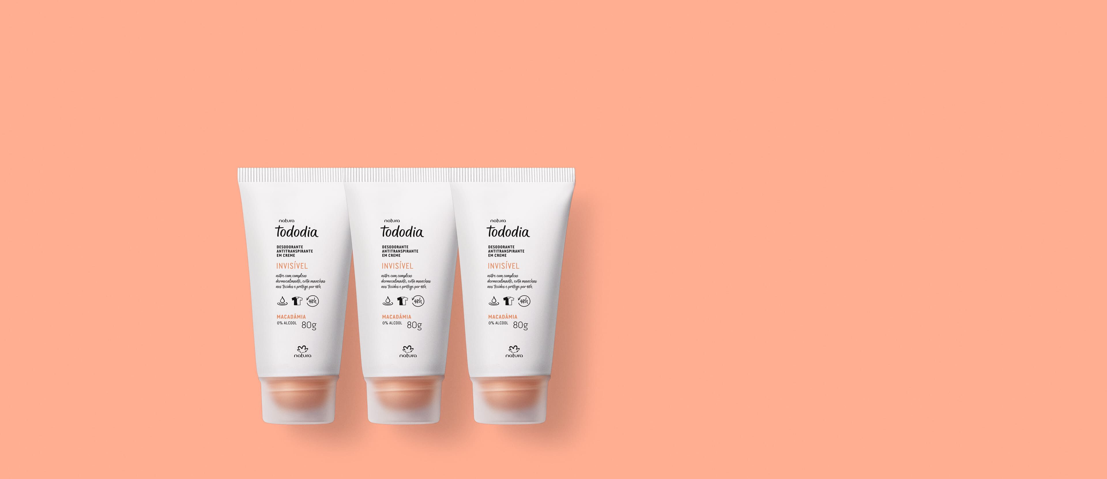 Kit Desodorante Antitranspirante em Creme Tododia Macadâmia (3 unidades)