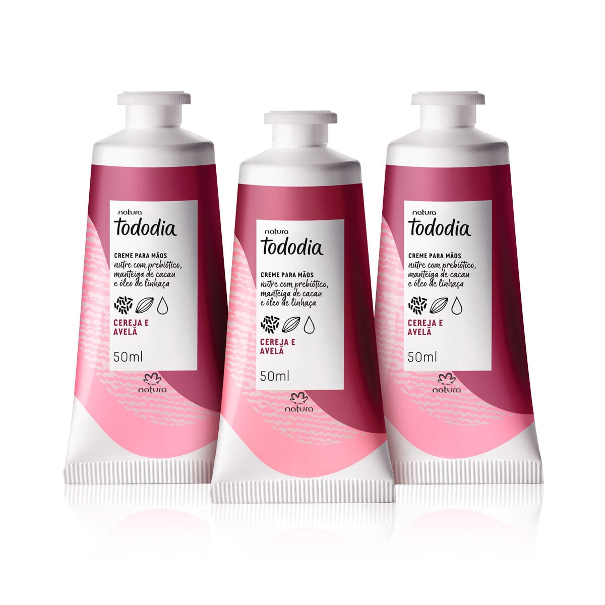 Kit Creme Nutritivo para as Mãos Tododia Cereja e Avela (3 Unidades)