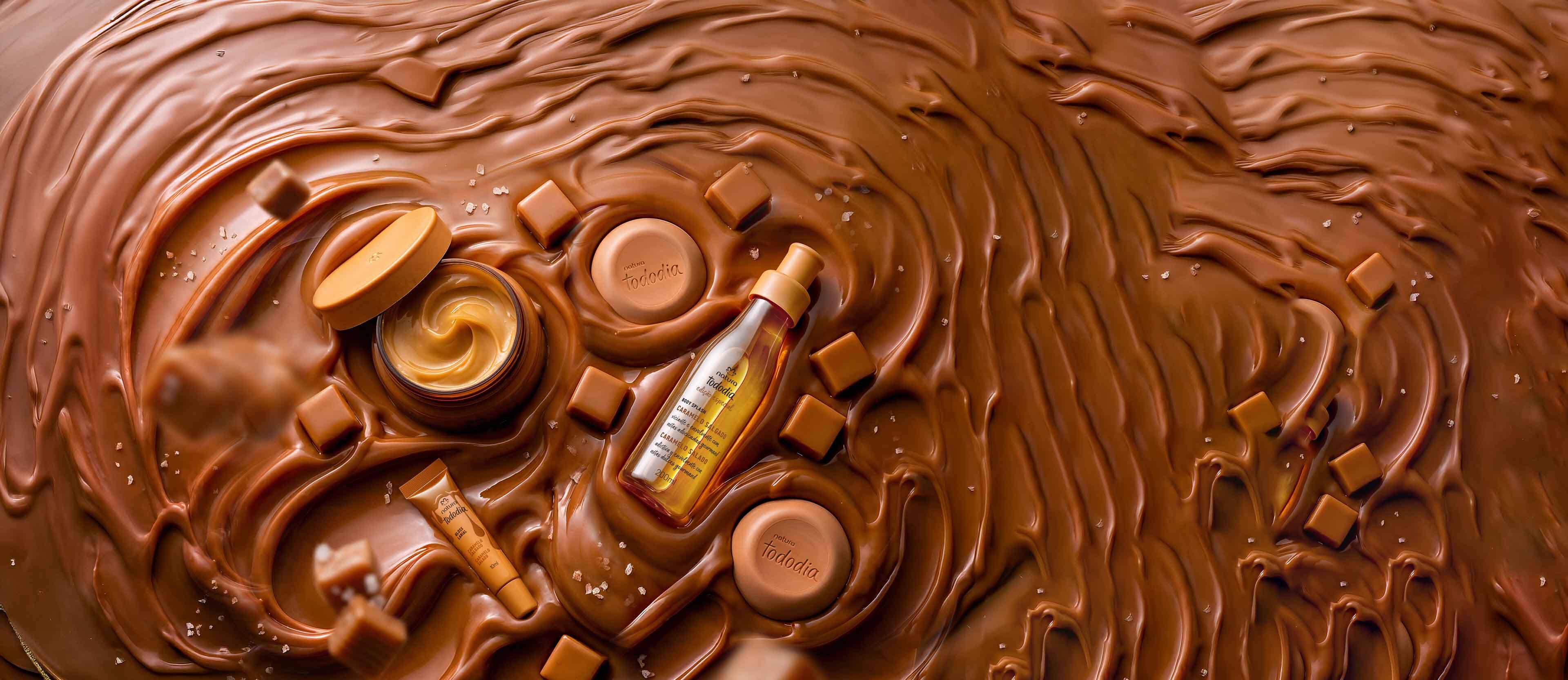 Kit Body Splash, Óleo e Sabonete Tododia Caramelo Salgado (3 produtos)