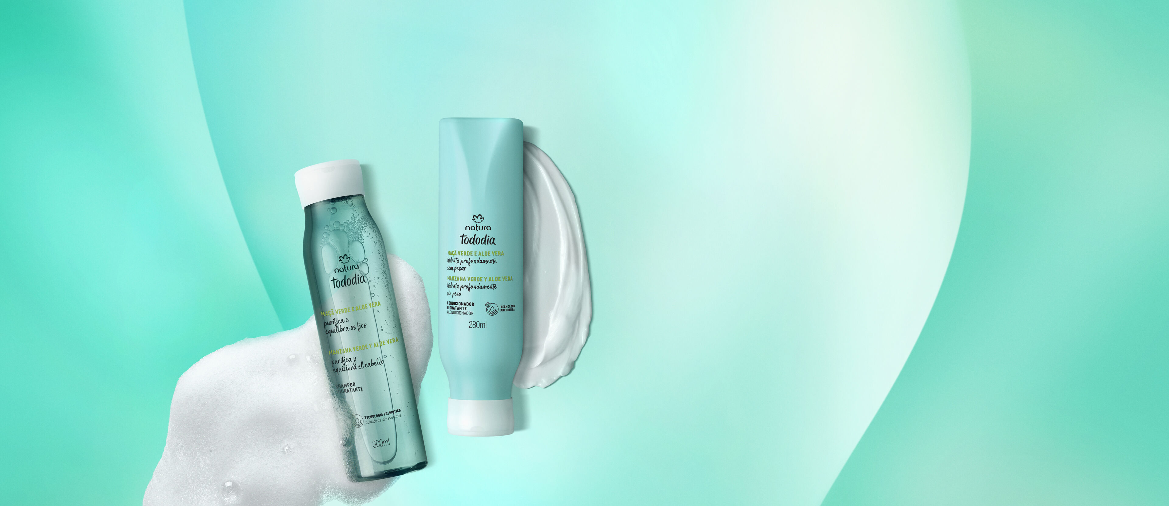 Kit Shampoo y Acondicionador Hidratante Tododia Manzana Verde y Aloe Vera