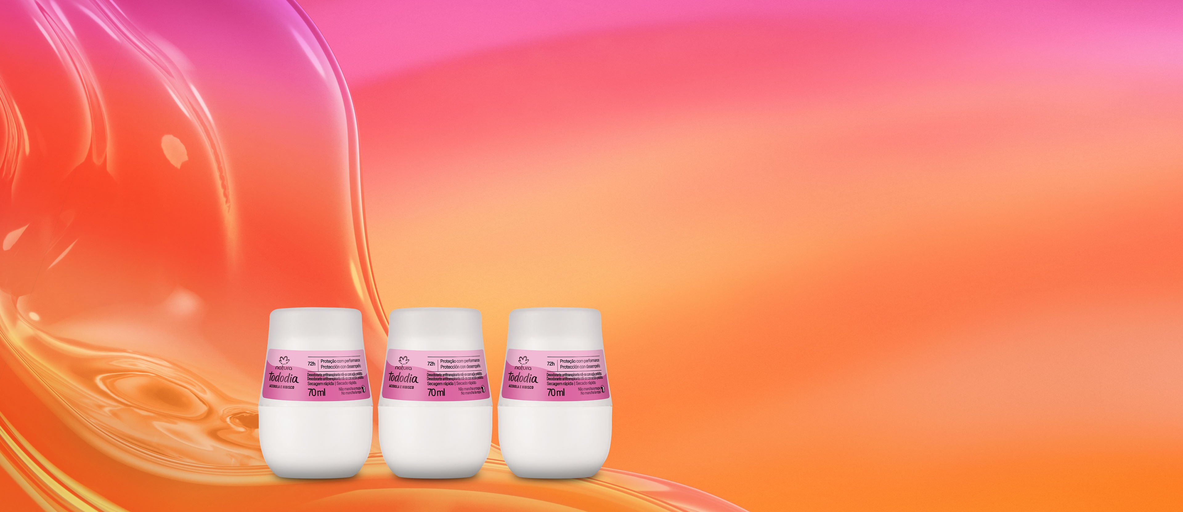 Kit Desodorante Antitranspirante Roll-on Tododia Acerola e Hibisco