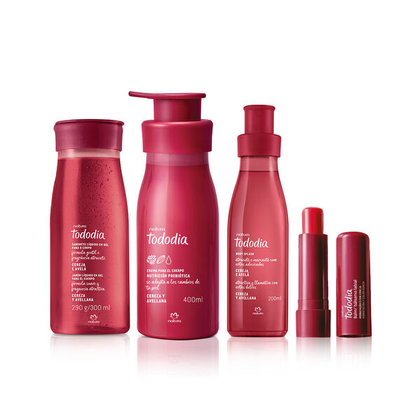 Kit Jabón, Crema, Body Splash y BálsamoTododia Cereza y Avellana
