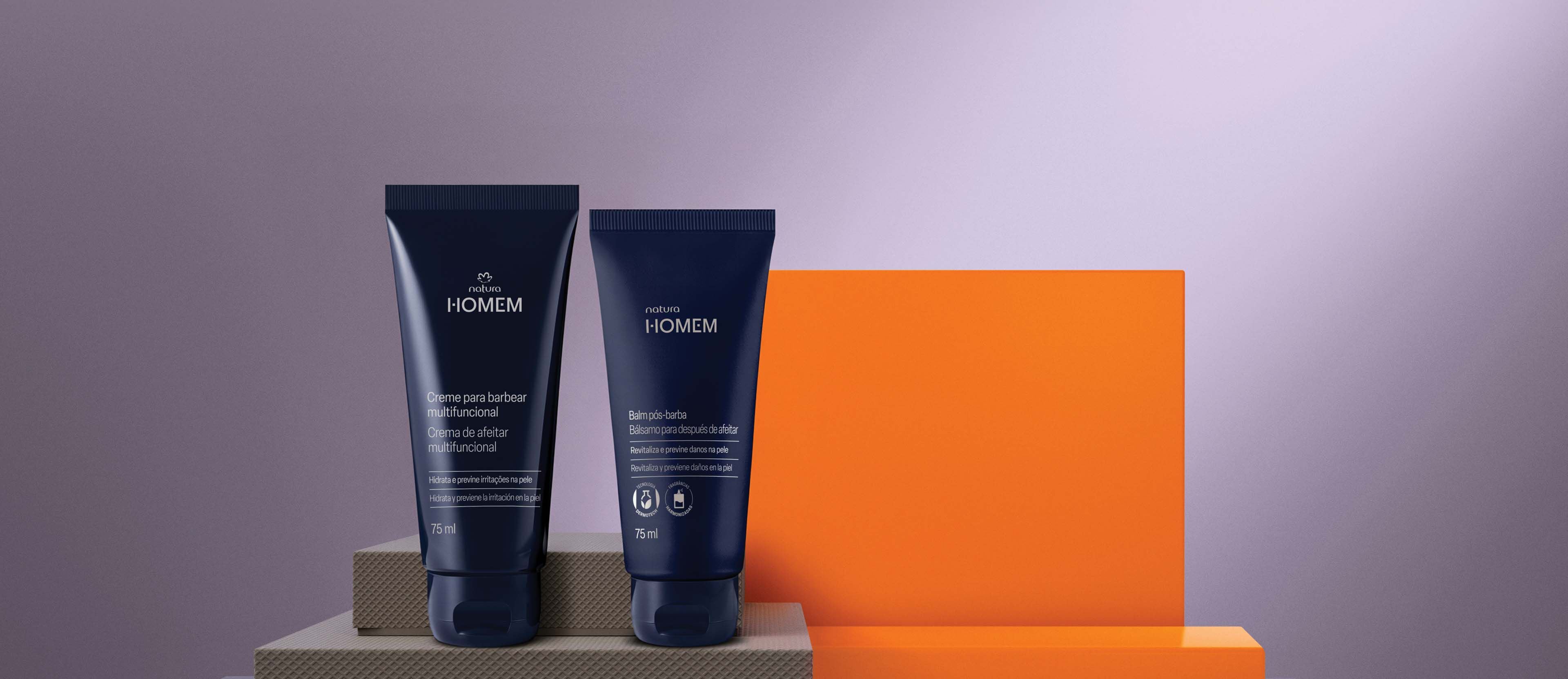 Kit Crema para Afeitar y Bálsamo Post-Afeitado Multifuncional Natura Homem (2 productos)