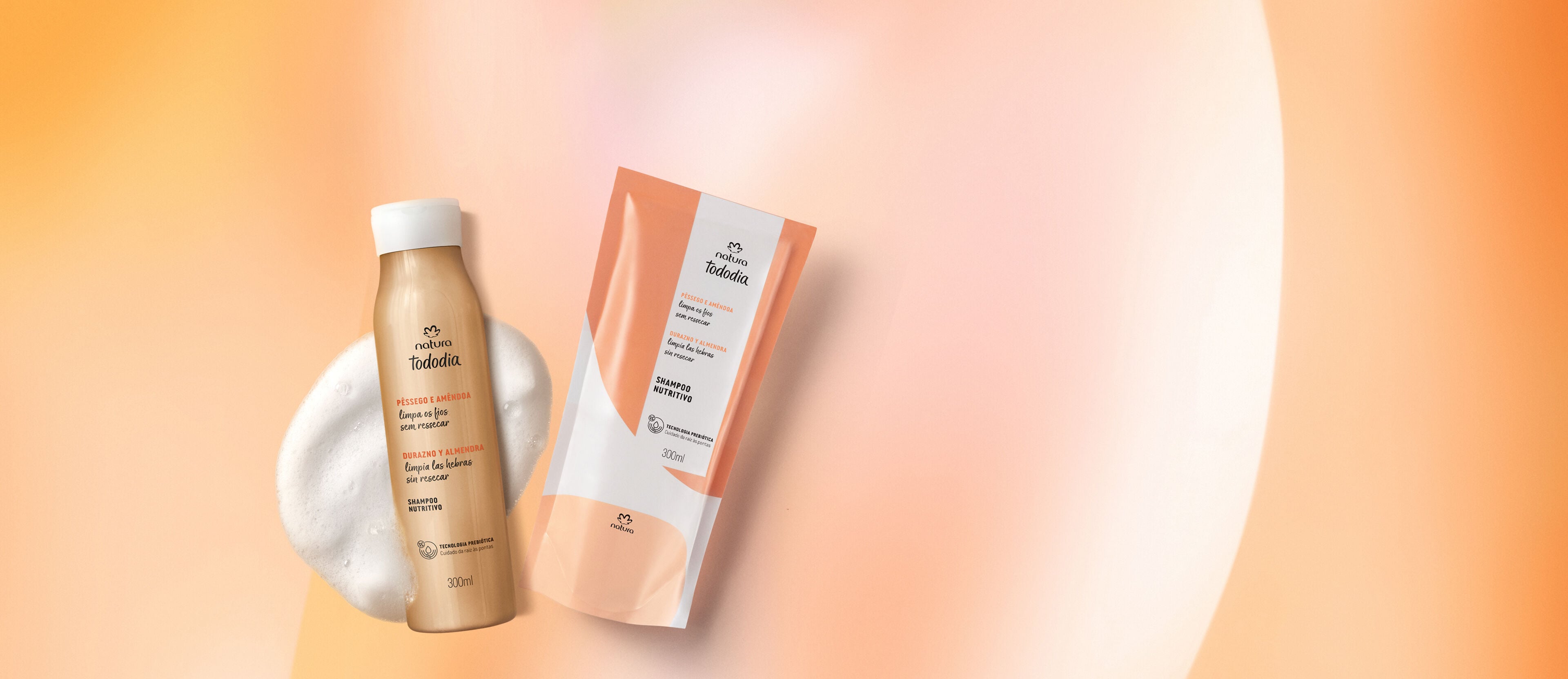 Kit Shampoo Nutritivo Tododia Durazno y Almendra con Repuesto