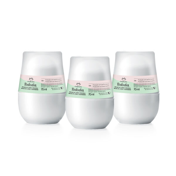 Kit Desodorante Antitranspirante Roll-on Tododia Hojas de Limón y Guanábana