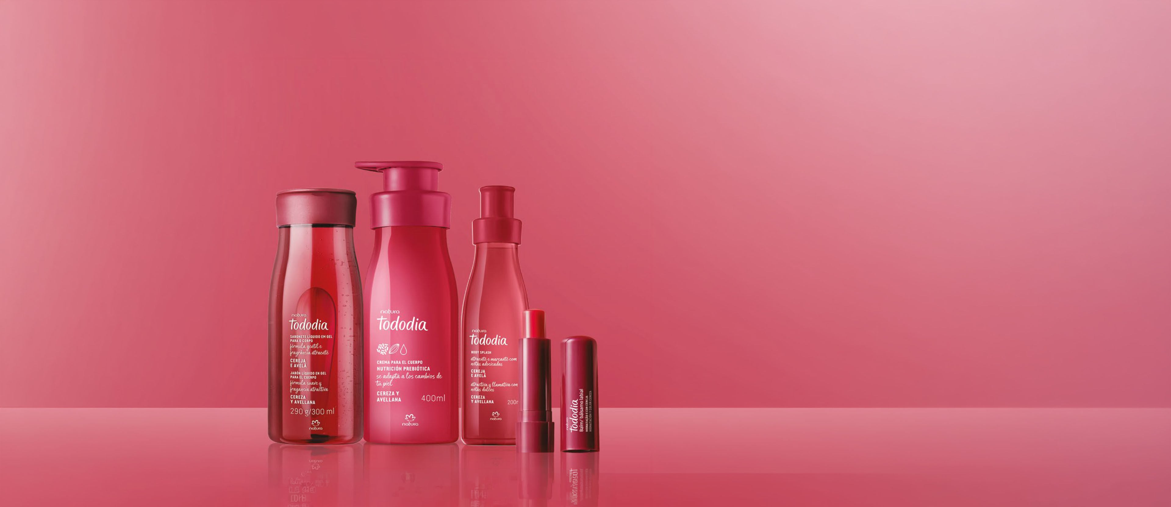Kit Jabón, Crema, Body Splash y BálsamoTododia Cereza y Avellana