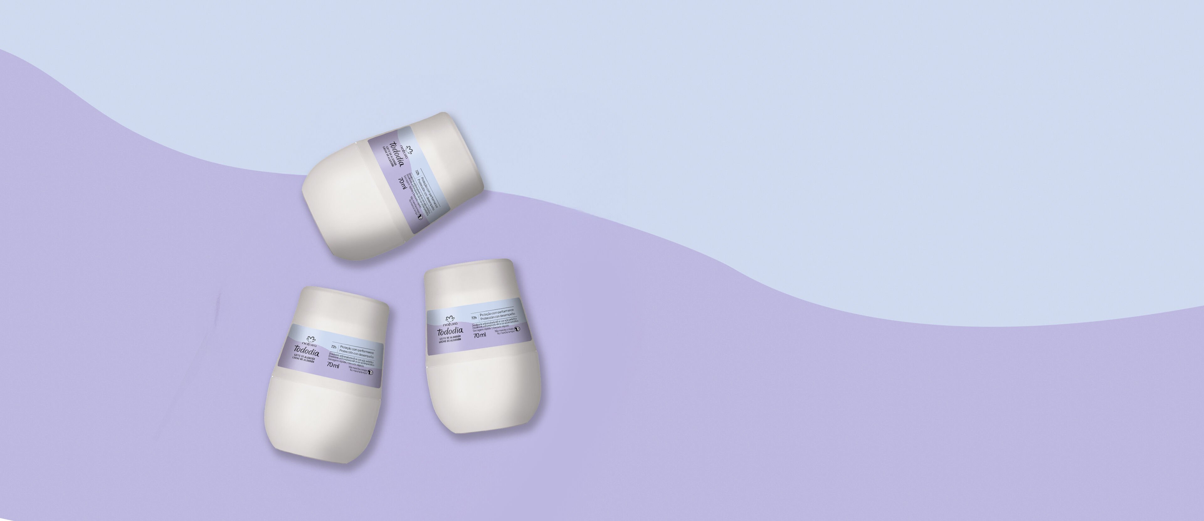 Kit Desodorante Antitranspirante Roll-on Algodón (3 unidades)