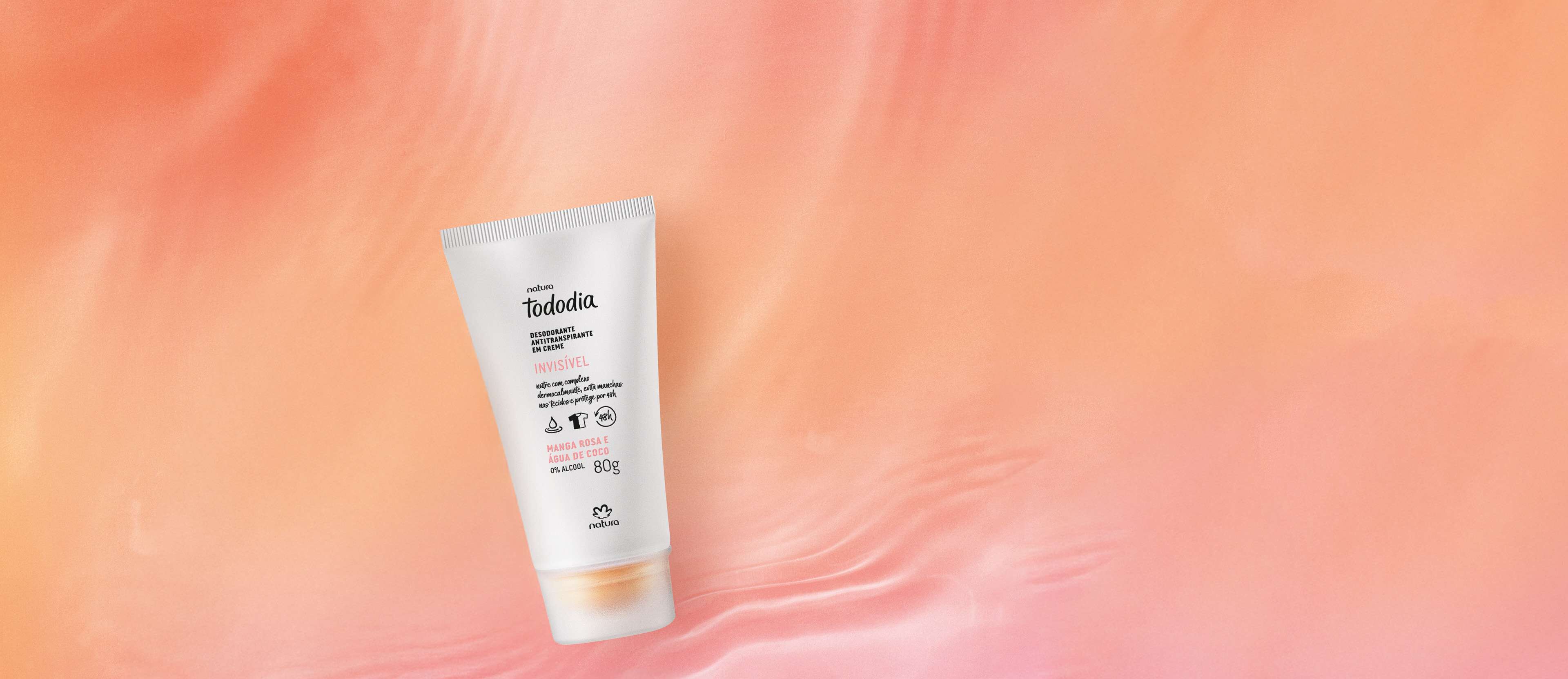 Desodorante antitrasnpirante en crema invisible Tododia Mango Rosa y Agua de Coco