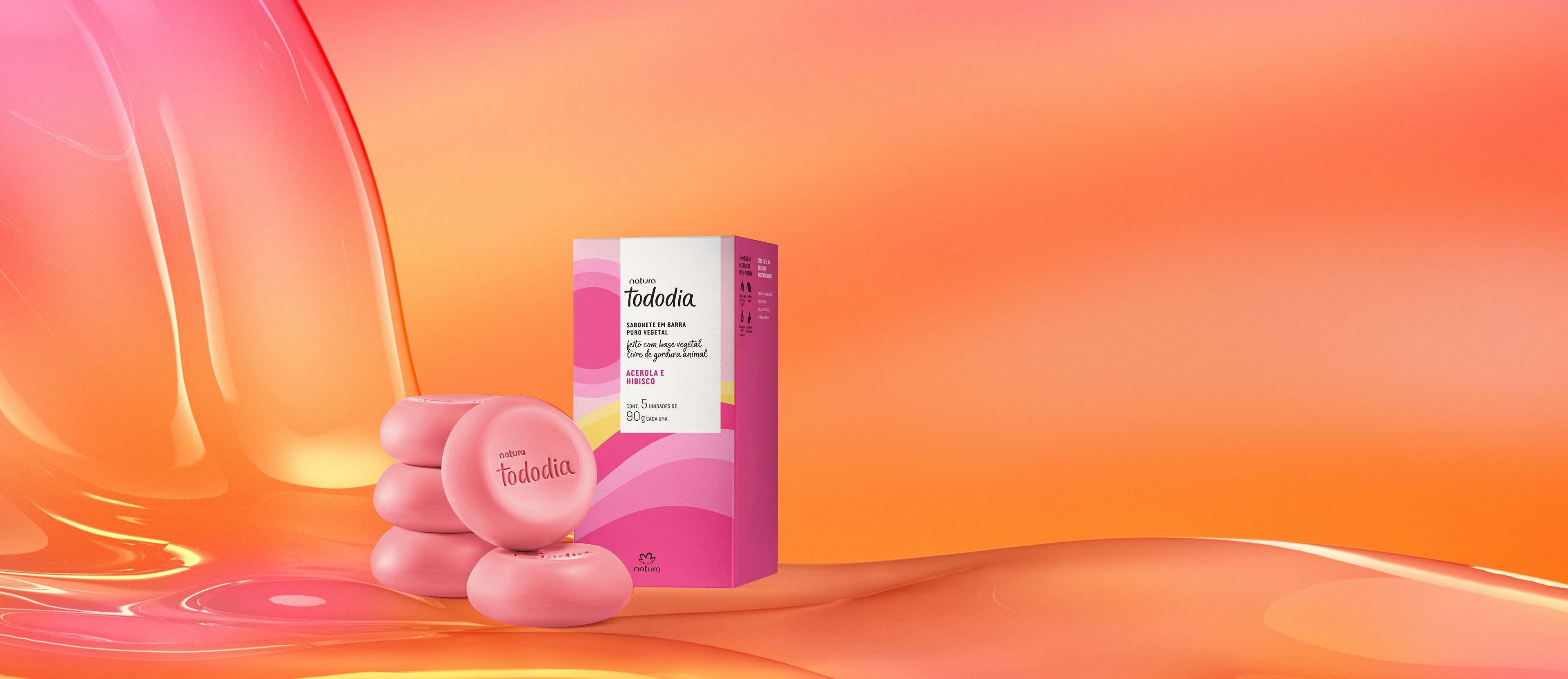 Jabón en Barra Puro Vegetal Tododia Acerola y Hibisco