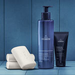 Kit Desodorante Corporal, Hidratante para Manos y Áreas Resecas y Jabón en Barra para Cuerpo y Barba Natura Homem (3 unidades)