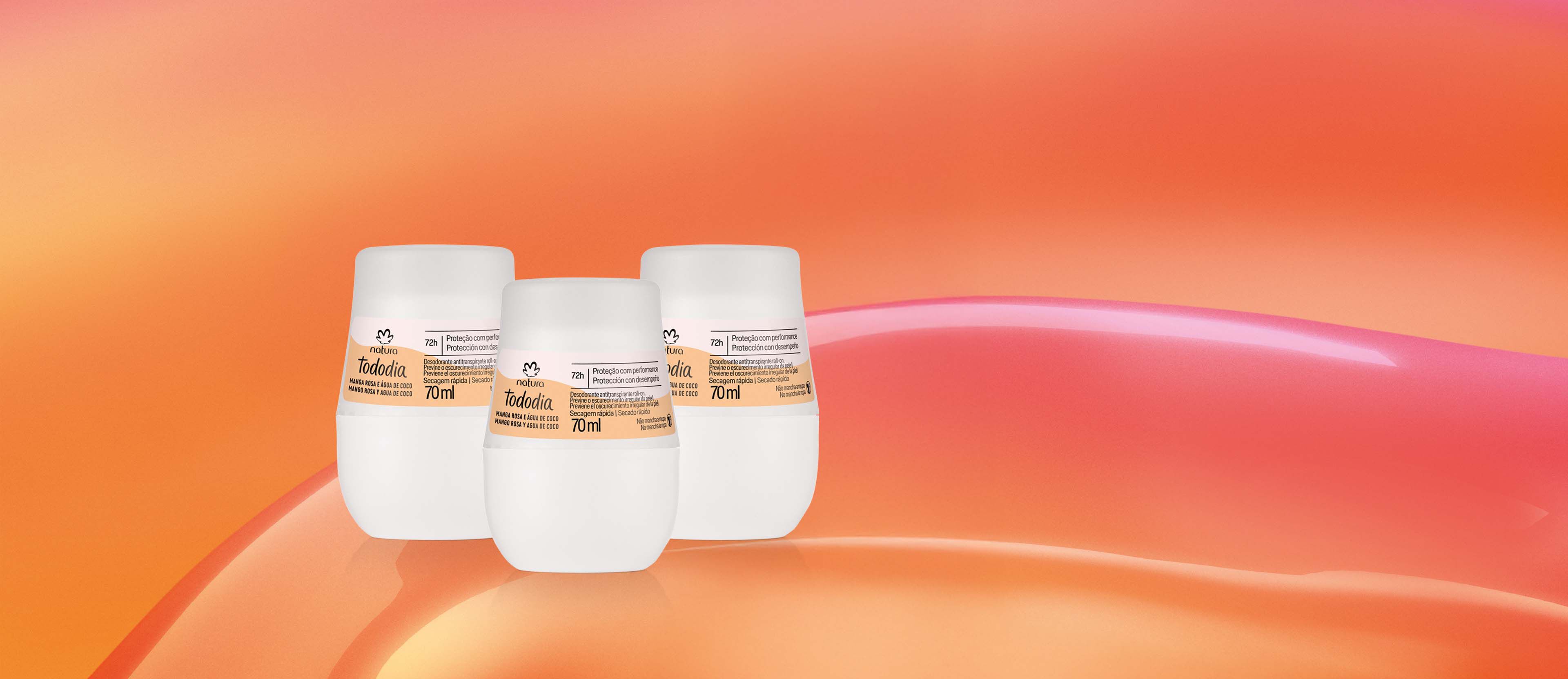 Kit Desodorante Antitranspirante Roll-on Tododia Mango Rosa y Agua de Coco