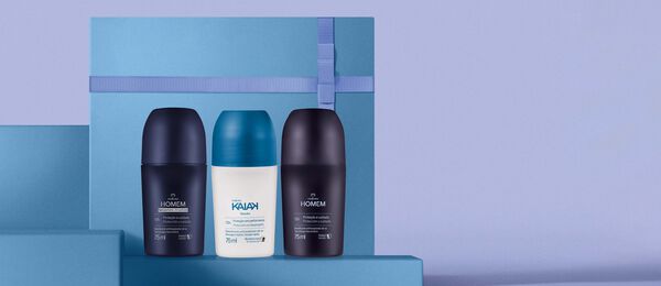 Kit Desodorante Antitranspirante Kaiak Clásico y Natura Homem con y sin perfume (2 productos)
