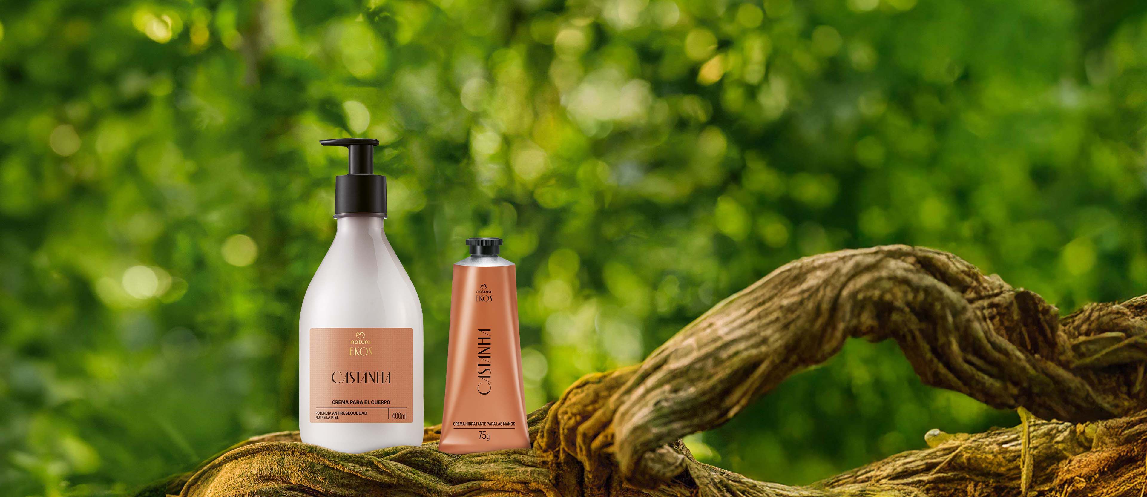 Kit Crema para el Cuerpo y Manos Ekos Castaña