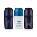 Kit Desodorante Antitranspirante Kaiak Clásico y Natura Homem con y sin perfume (2 productos)