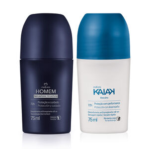 Kit Desodorante Antitranspirante Kaiak Clásico y Natura Homem Sin Perfume (2 productos)