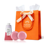 Regalo Madres Frambuesa y Pimienta Rosa (1 crema manos + 1 caja jabones barra + bolsa)