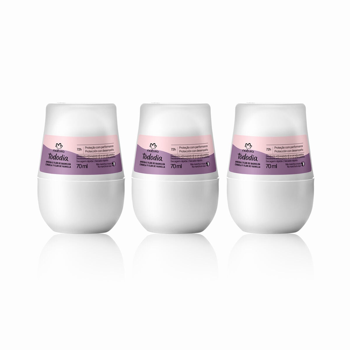 Kit Desodorante Antitranspirante Roll-on Tododia Ciruela y Flor de Vainilla