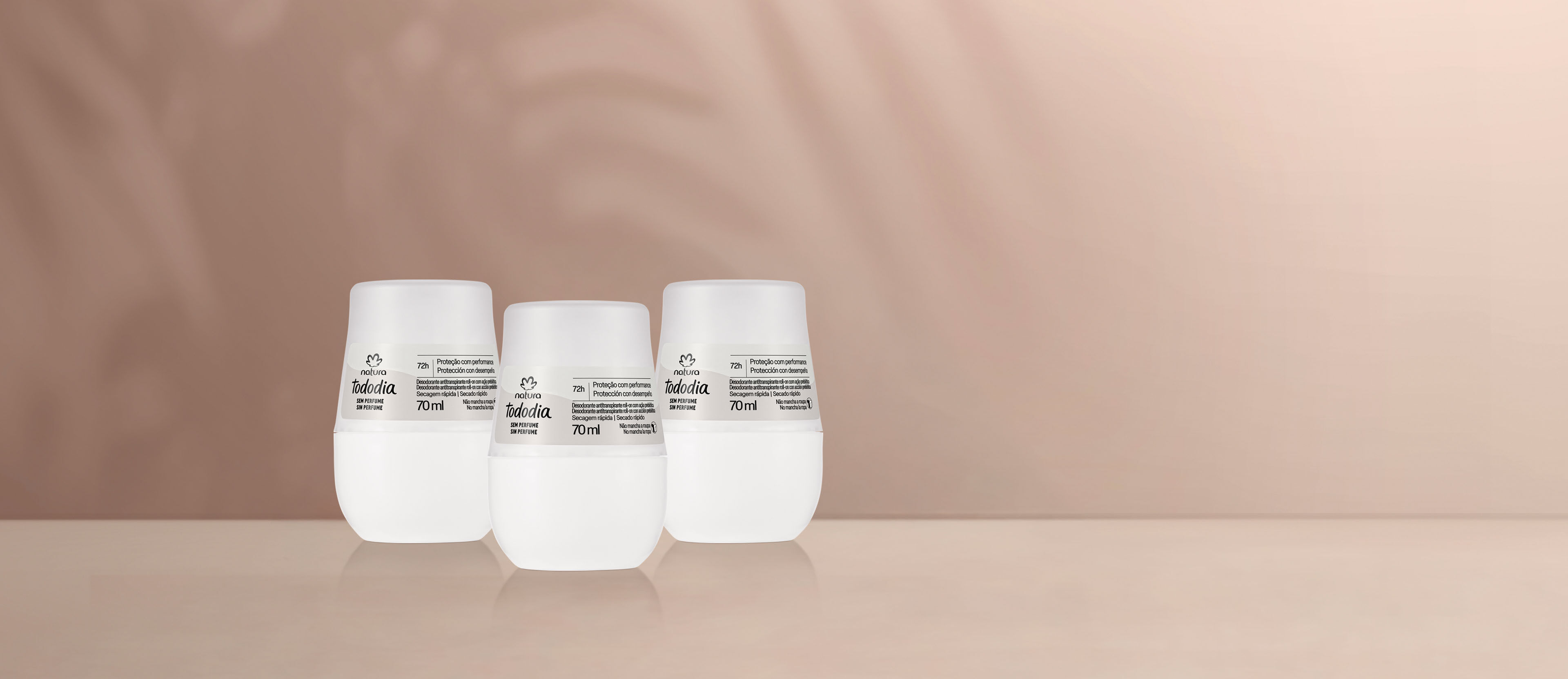 Kit Desodorante Roll-on Tododia Sin perfume (3 unidades)