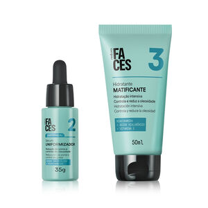 Kit Sérum Uniformador e Hidratante Matificante Faces