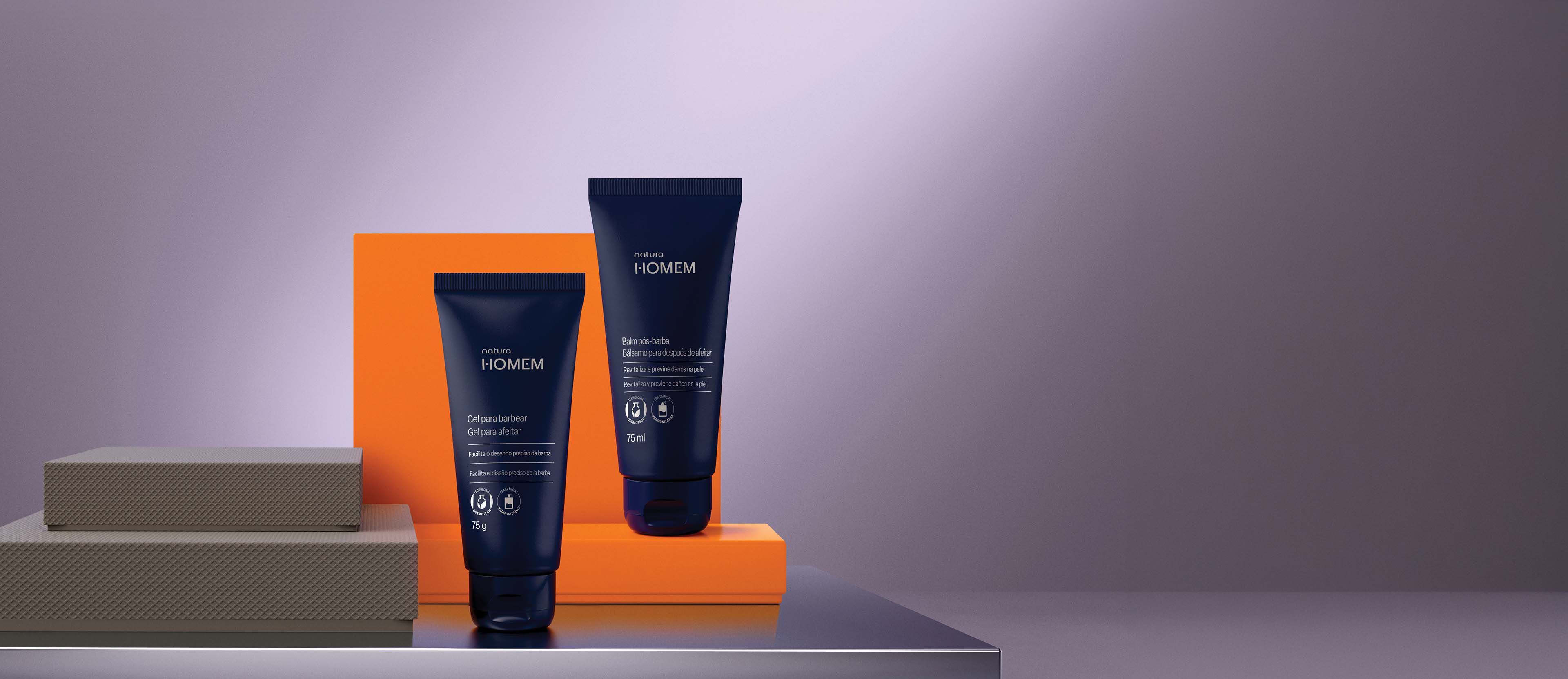 Kit Crema para Afeitar y Bálsamo Post-Afeitado Multifuncional Natura Homem (2 productos)