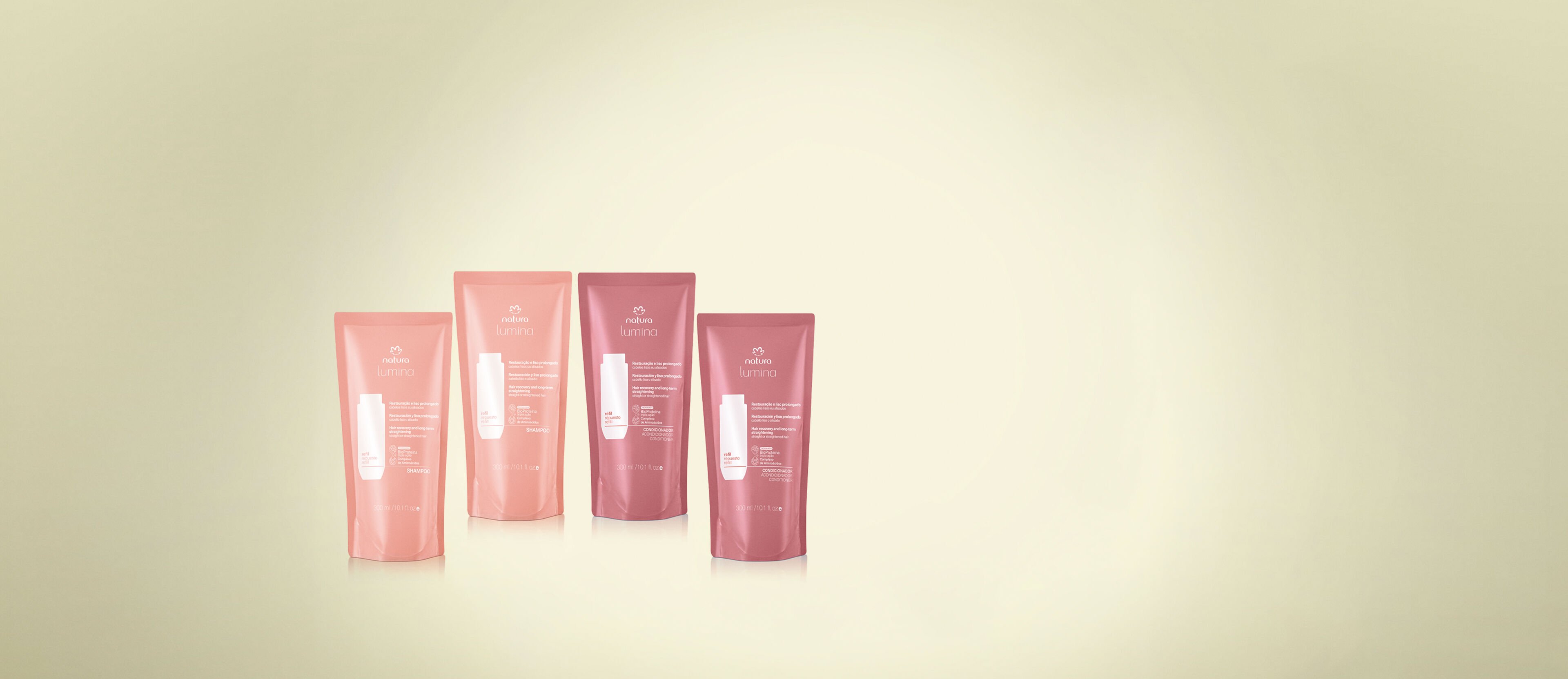 Kit Repuesto Shampoo y Acondicionador Lumina Restauración y Liso Prolongado