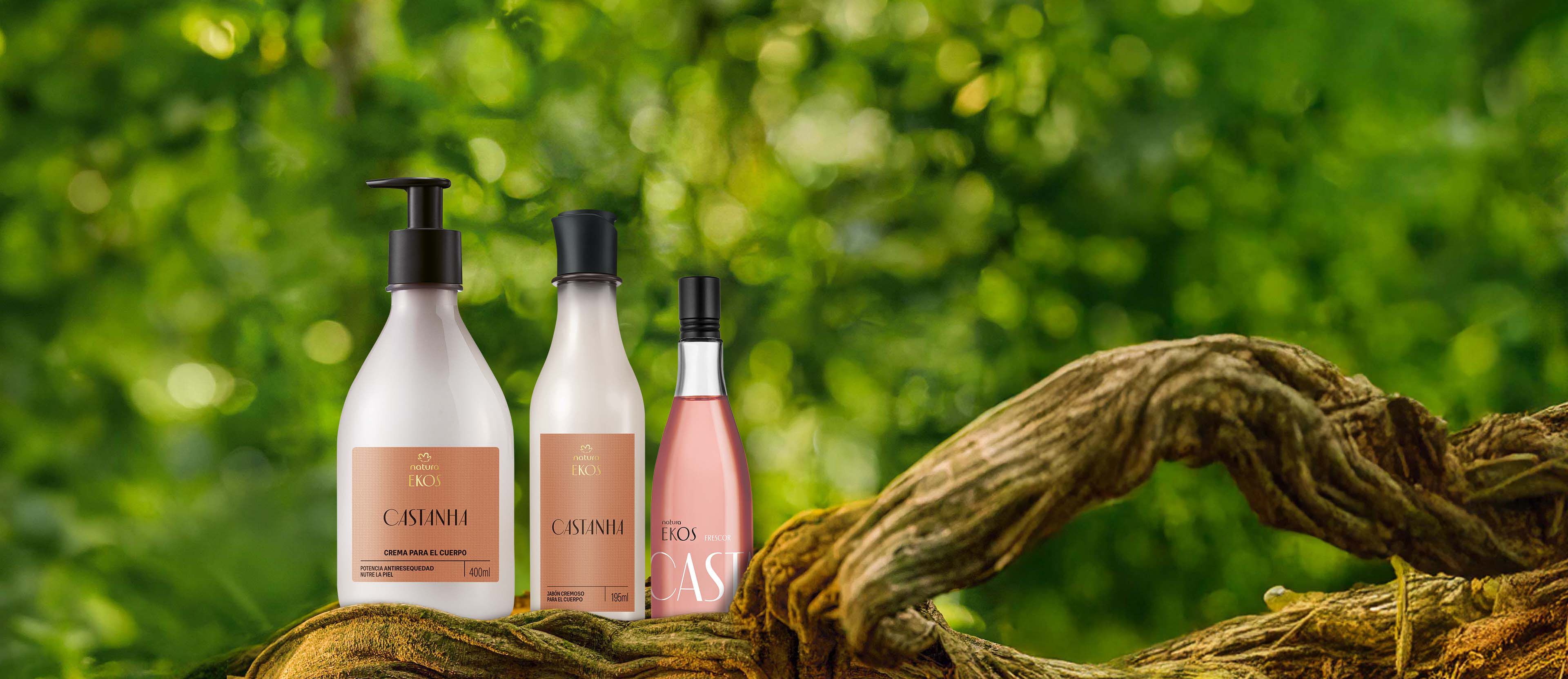 Kit Hidratante, Frescura y Jabón Líquido Ekos Castaña