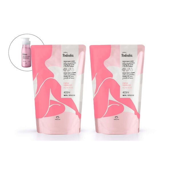 Kit Duo Hidratante Corporal Tododia Frutas Rojas Refill