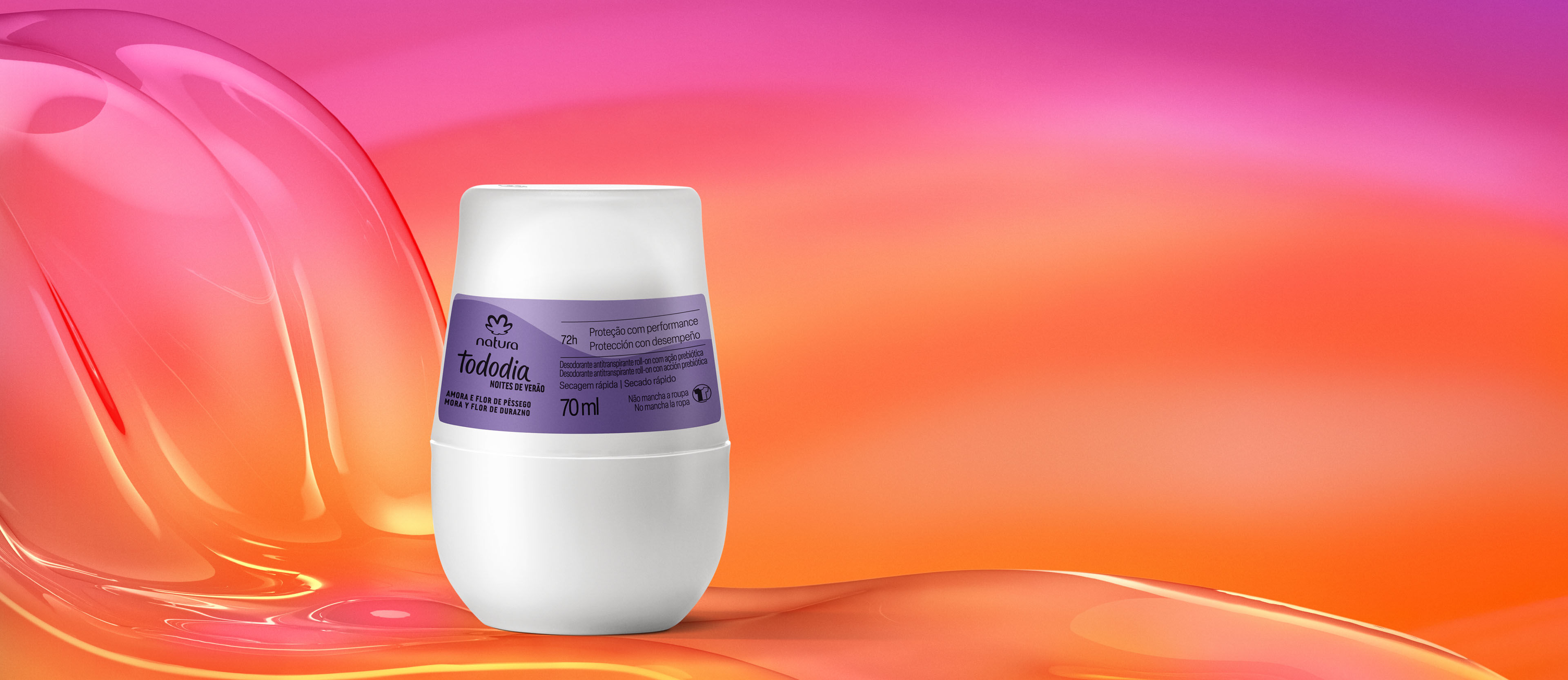 Desodorante Antitranspirante Roll-on Tododia Mora y Flor de Durazno