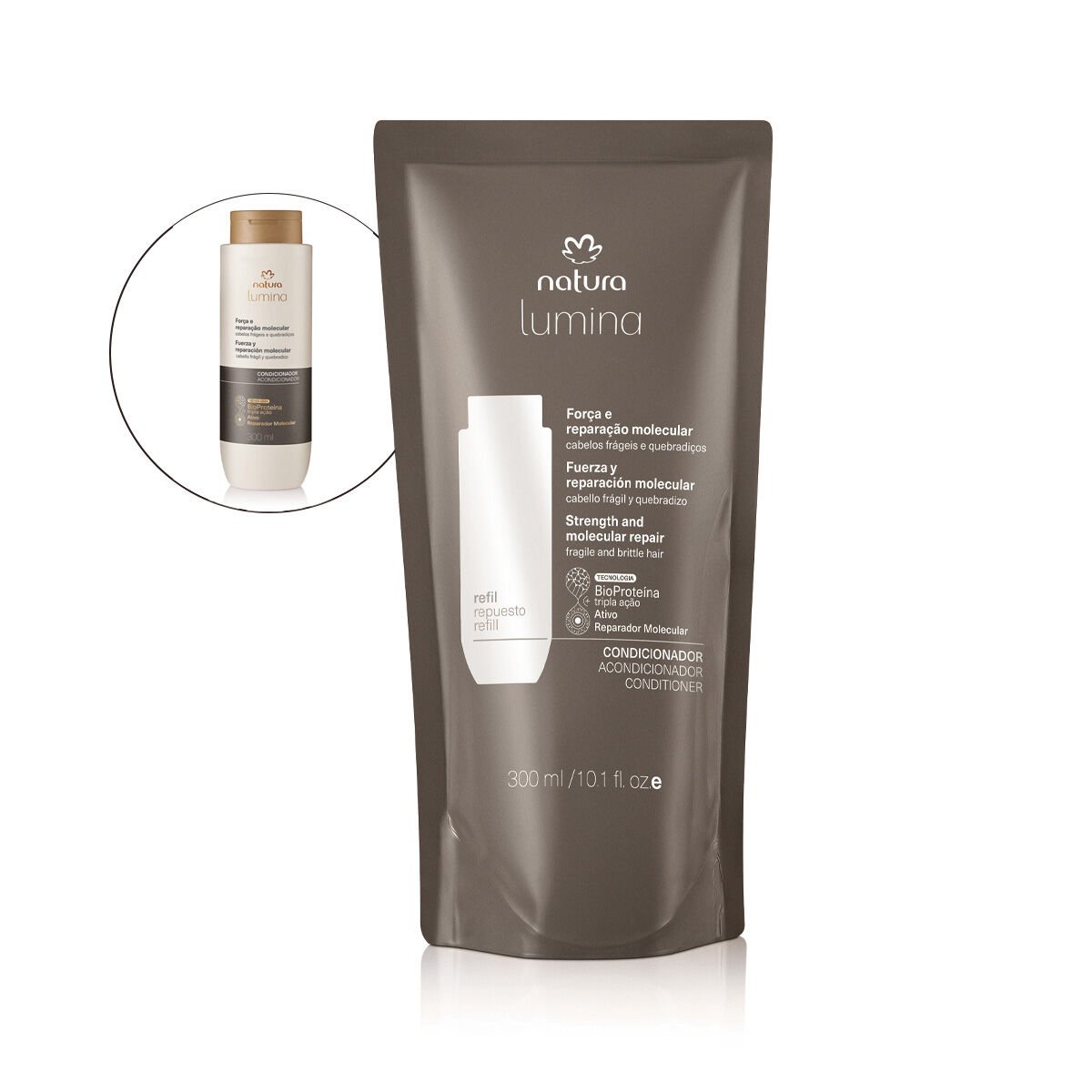 Repuesto acondicionador fuerza y reparación Fuerza y reparación molecular cabello frágil y quebradizo