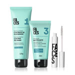 Kit Gel de Limpieza, Hidratante y Máscara para Ojos y Cejas Faces (3 productos)