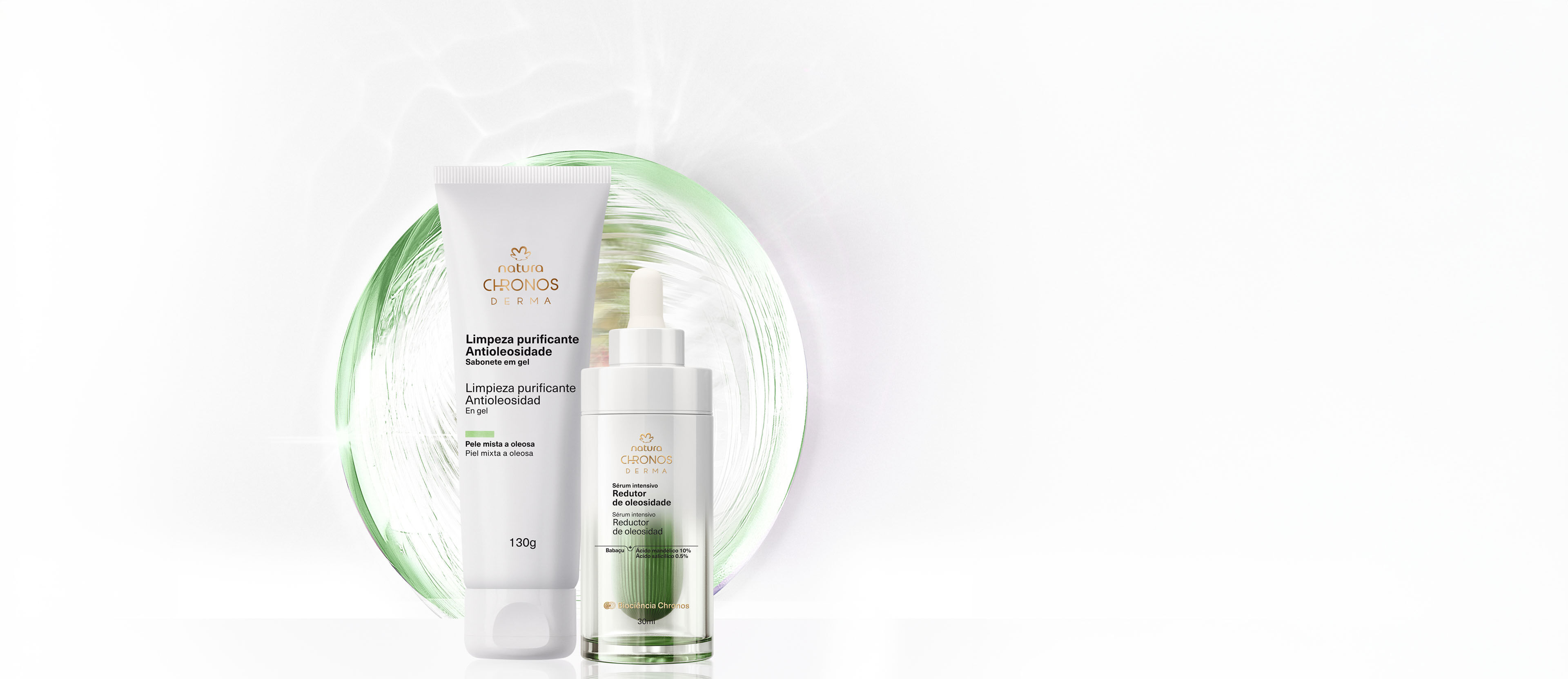 Kit Gel de limpieza y Sérum reductor de oleosidad Chronos Derma (2 productos)